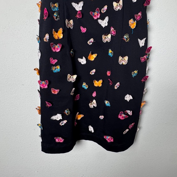 NWT Maeve by Anthropologie The Brynne 3D Spaghetti Strap Dress Black Butterfly 2 - Picture 7 of 15
